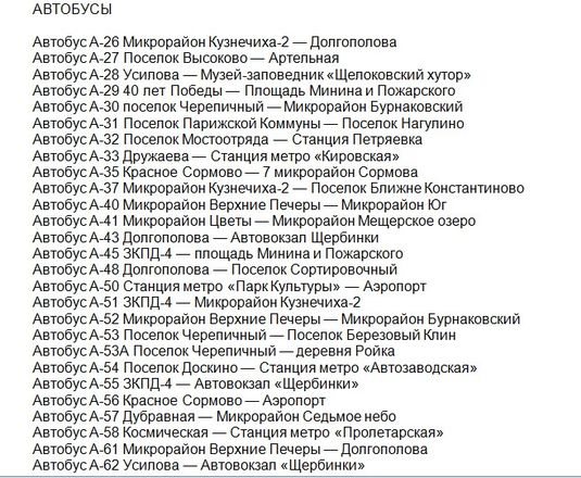 Опубликован список маршрутов новой транспортной схемы в Нижнем Новгороде - фото 2