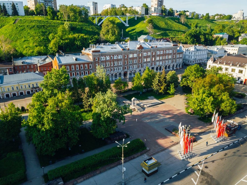 Площадь маркина нижний новгород фото Площадь Маркина, сквер Свердлова и территорию у канатной дороги начали благоустр