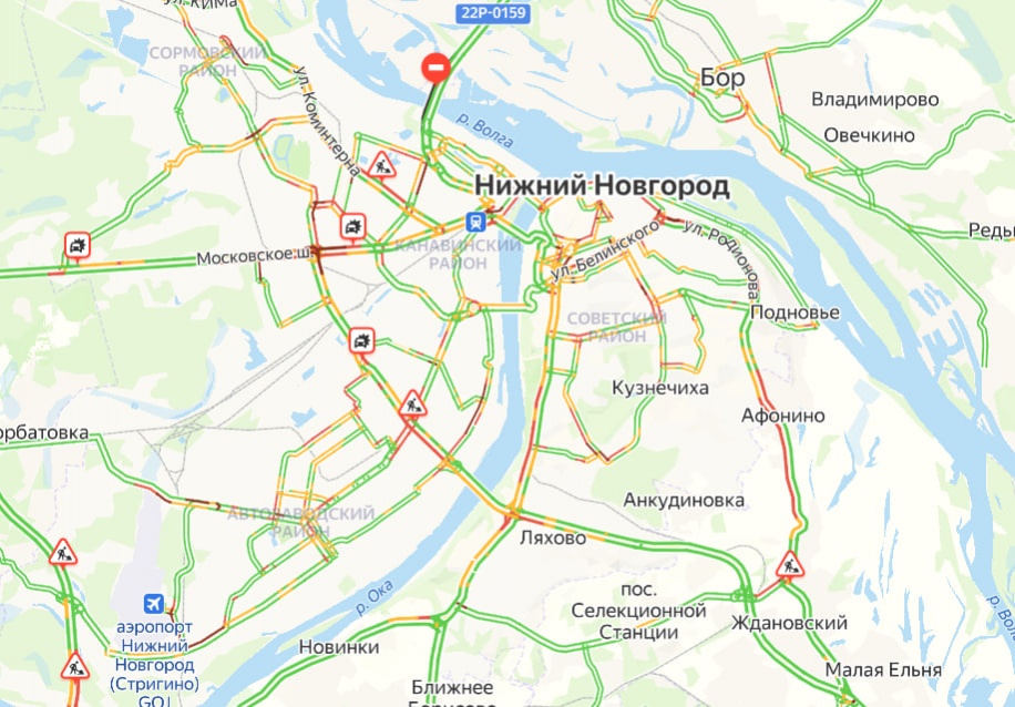 Пробки в Нижнем Новгороде достигли 9 баллов