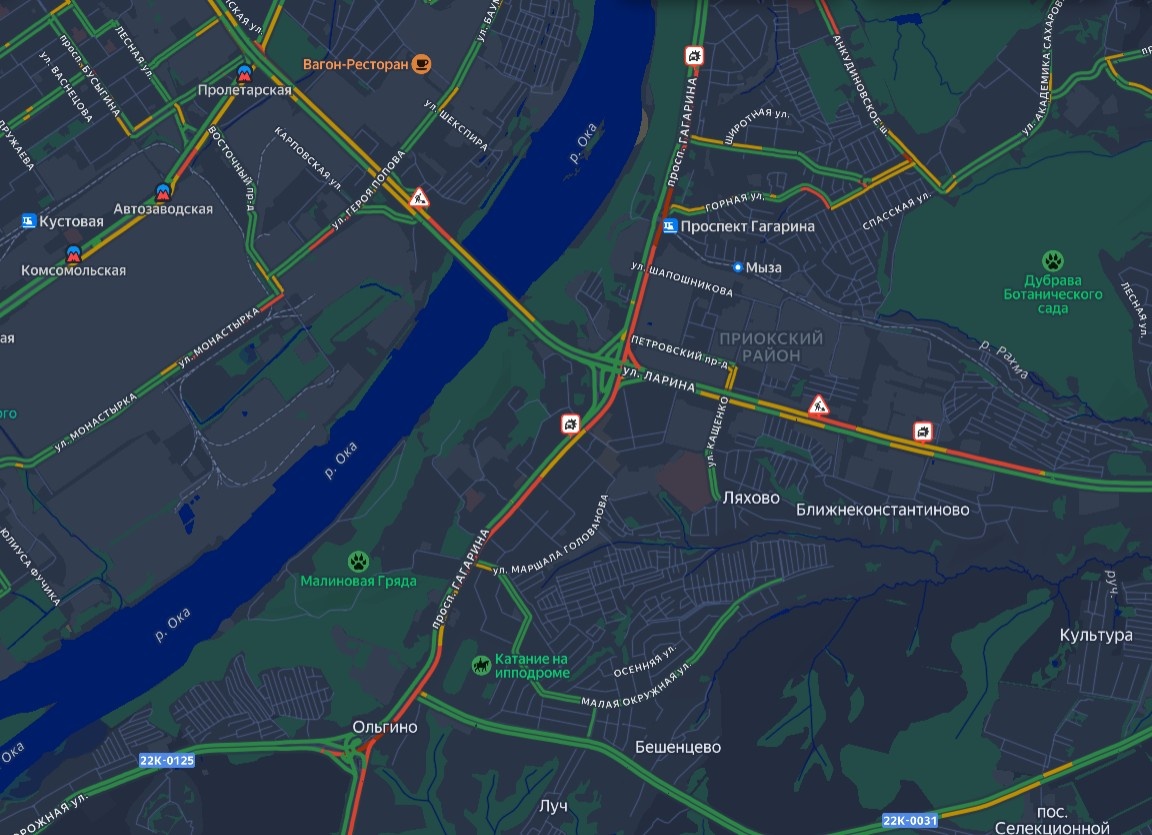 Огромная пробка сковала проспект Гагарина в Нижнем Новгороде из-за ДТП - фото 2